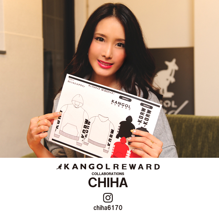 CHIHA×KANGOL REWARD コラボ プルオーバーパーカー