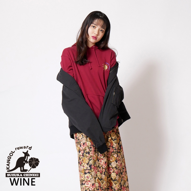 鎮西寿々歌×KANGOL REWARDコラボプルオーバーパーカー（WINE） - トップス