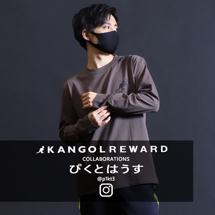 長袖Tシャツ　ぴくとはうす×KANGOL　REWARDコラボ