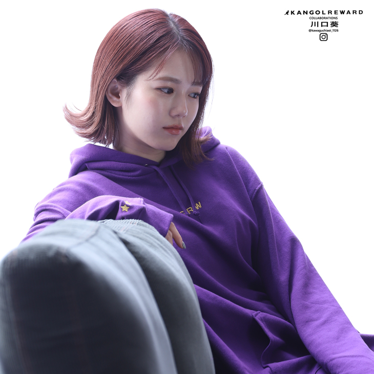 川口葵×KANGOL REWARDコラボ第2弾 プルオーバーパーカー