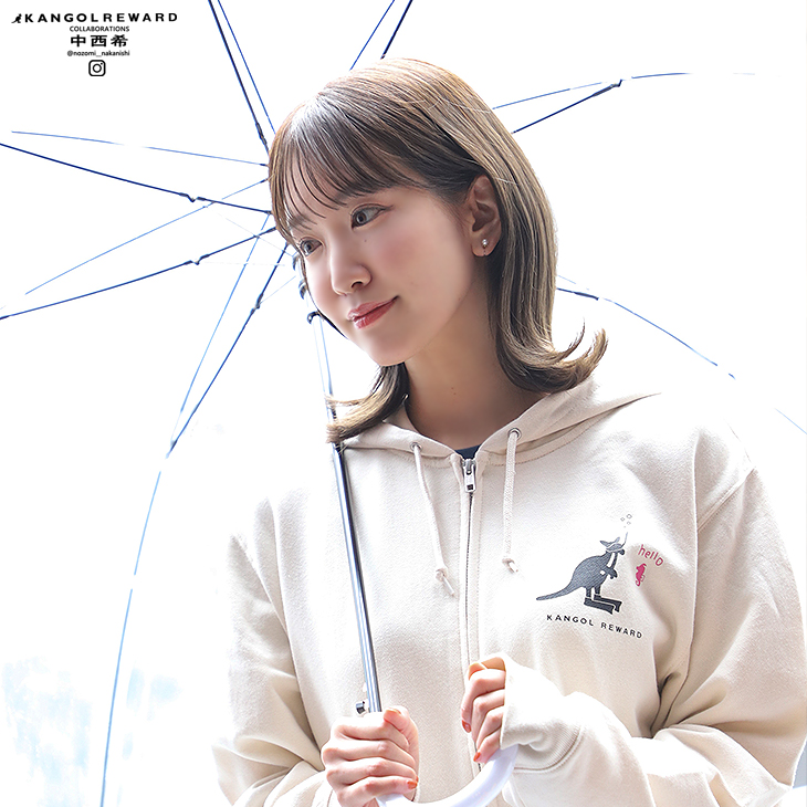 完全受注生産】中西希×KANGOL REWARDコラボ企画！ZIPパーカー