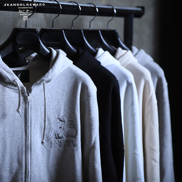 完全受注生産】ねこぞー×KANGOL REWARDコラボ企画！ZIPパーカー