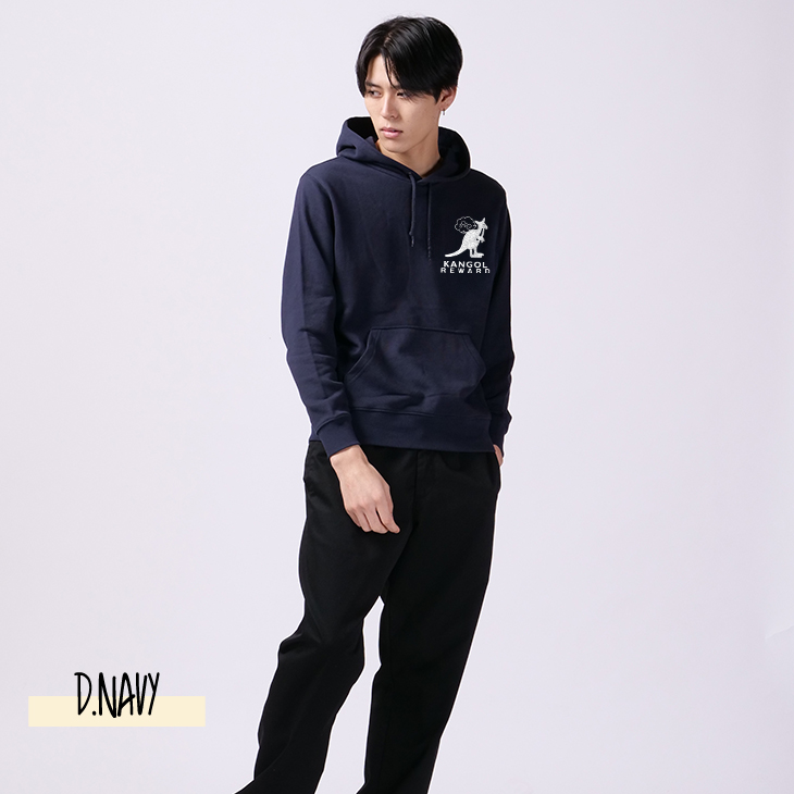 めめんともり×KANGOL REWARDコラボ プルオーバーパーカー BLACK めめんともり×KANGOL REWARDコラボ プルオーバーパーカー BLACK