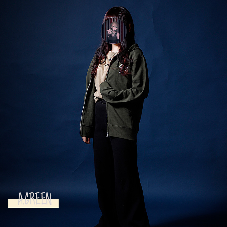 カンガルーロゴ ジップアップジャケット ネイビー 紺野彩夏×KANGOL REWARDコラボ ZIPパーカー