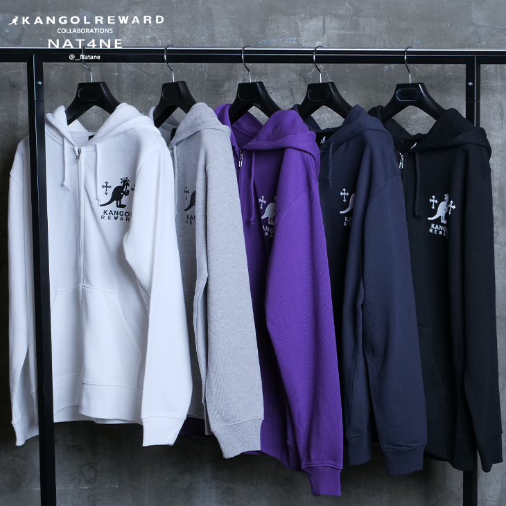 完全受注生産】NAT4NE×KANGOL REWARDコラボ企画！ZIPパーカー