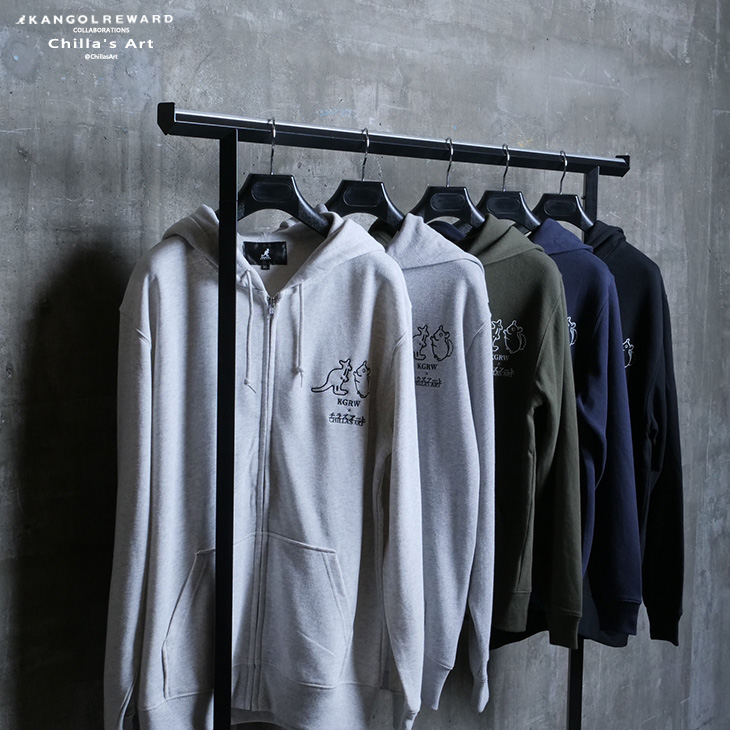 完全受注生産】Chilla's Art×KANGOL REWARDコラボ企画！ZIPパーカー
