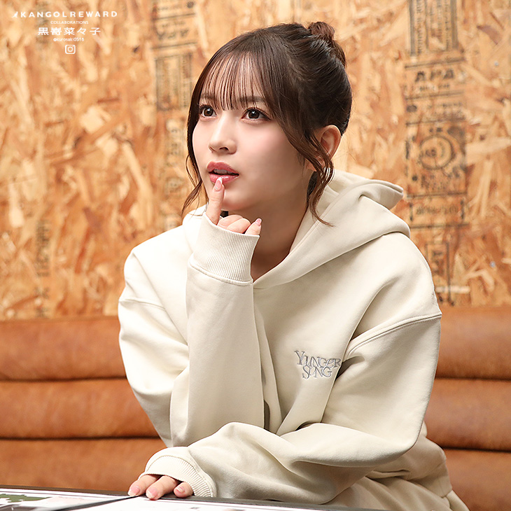 【※12/14まで掲載】【新品】LON × /r コラボスウェット　ホワイト 完全受注生産】黒嵜菜々子×KANGOL REWARD コラボ企画第3弾！プル