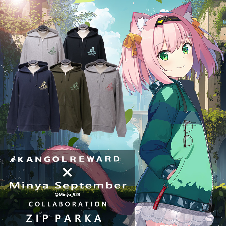 完全受注生産】Minya September×KANGOL REWARDコラボ企画！ZIPパーカー