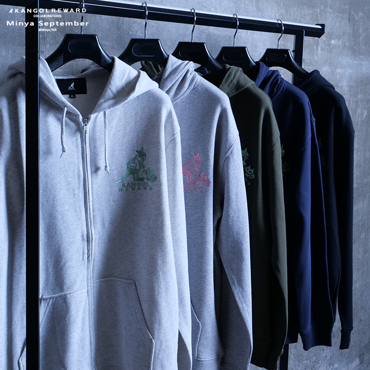 完全受注生産】Minya September×KANGOL REWARDコラボ企画！ZIPパーカー