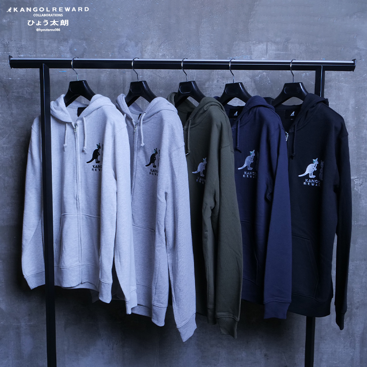 完全受注生産】ひょう太朗×KANGOL REWARD コラボ企画！ZIPパーカー